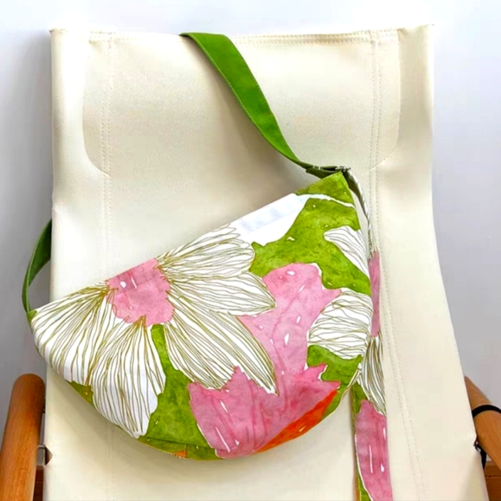 Floral Shoulder Bag , Oversize Bag- Pink and Green